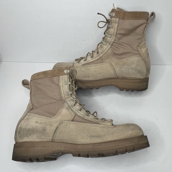 Wellco USGI Hot Weather Desert Combat Boots Tan Suede Vibram USA Mens Size 10 R main image 11
